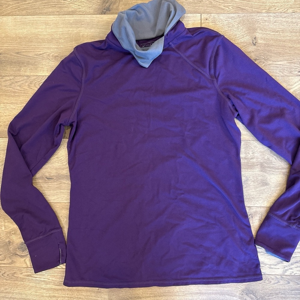 Athleta Women's L Purple Grey Contoured Mock Neck Pullover Size Medium